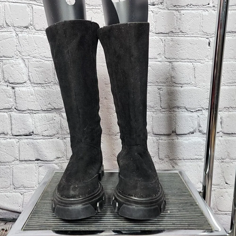 Farm Rio Black Faux Suede Calf Height Full Zip Boots, Women's 8 - Picture 5 of 15
